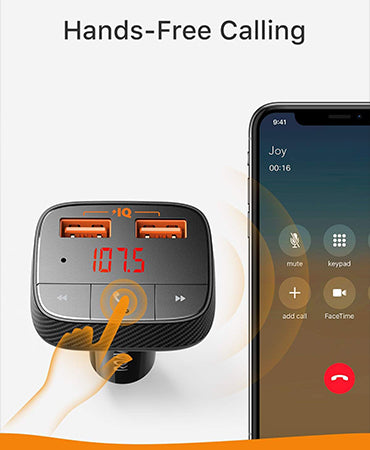 Anker Roav SmartCharge F0 Bluetooth FM Transmitter for Car, Audio Adapter and Receiver, Hands-Free Calling, MP3 Car Charger with 2 USB Ports, PowerIQ, and AUX Output Anker Roav SmartCharge F0 Bluetooth FM Transmitter for Car, Audio Adapter and Receiver, Hands-Free Calling, MP3 Car Charger with 2 USB Ports, PowerIQ, and AUX Output